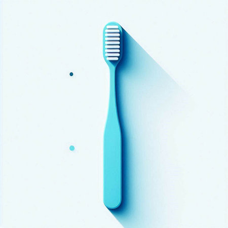 Toothbrush on blue background. Flat style. Vector illustration.のイラスト素材