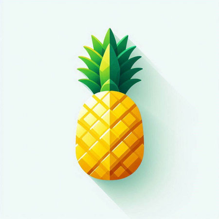 Pineapple vector illustration, flat design. Pineapple icon.のイラスト素材