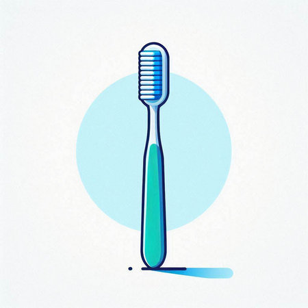 toothbrush in blue on a white background. Vector illustration.のイラスト素材