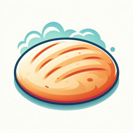 Illustration of a fresh bread, isolated on a white background.のイラスト素材