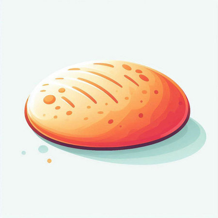 Illustration of a bread on a white background. Vector illustration.のイラスト素材