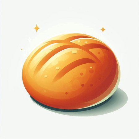 Illustration of a loaf of bread on a white background with starsのイラスト素材