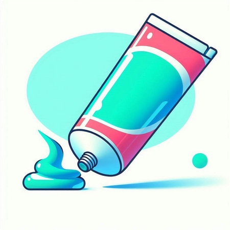 Illustration of a tube of toothpaste on a white background.のイラスト素材