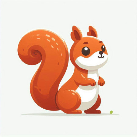 Cute cartoon squirrel on white background. Vector illustration for your designのイラスト素材