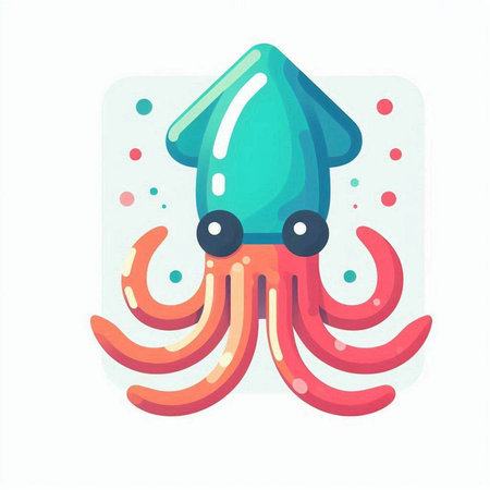 Octopus icon on white background. Vector illustration in flat style.のイラスト素材