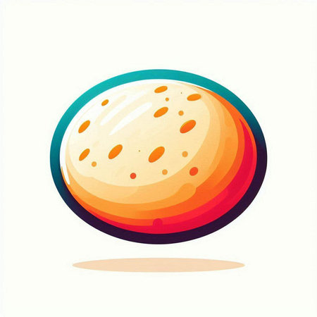 Illustration of a cartoon round planet isolated on a white background.のイラスト素材