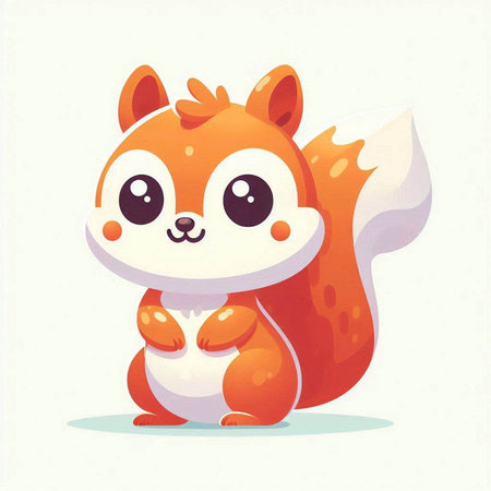 Cute cartoon squirrel. Vector illustration of a cute little squirrel.のイラスト素材