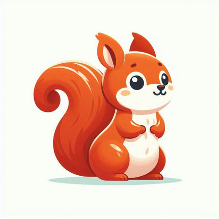 Cute cartoon squirrel. Vector illustration isolated on a white background.のイラスト素材
