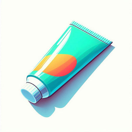 Illustration of a tube of toothpaste on a white background.のイラスト素材