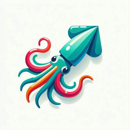 Colorful octopus icon on a white background. Vector illustration.のイラスト素材