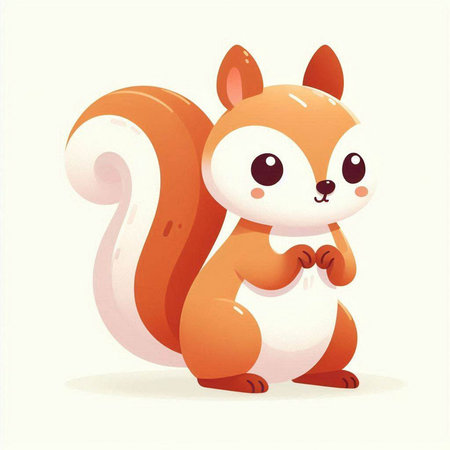 Cute cartoon squirrel. Vector illustration of a cute little squirrel.のイラスト素材