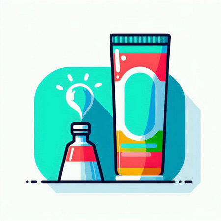 Vector illustration of a tube of toothpaste and a tube of toothpasteのイラスト素材