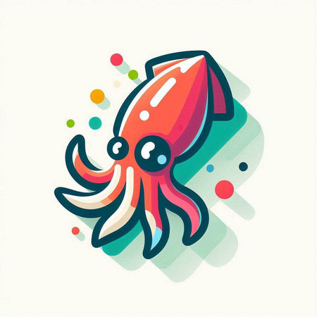 Illustration of octopus. Vector illustration of a cartoon octopus.のイラスト素材
