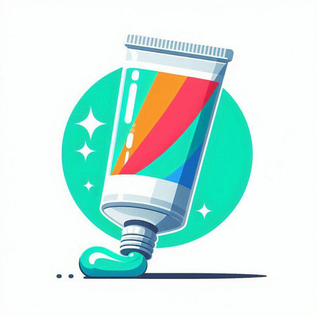 Illustration of a toothpaste tube isolated on a white background.のイラスト素材