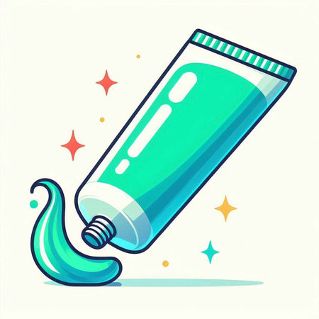 Illustration of a tube of toothpaste on a white background.のイラスト素材