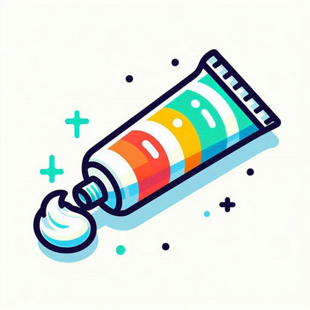 Vector illustration of tube of toothpaste on white background. Flat design style.のイラスト素材