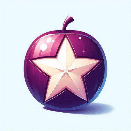 apple with star on a blue background, vector illustration, eps10のイラスト素材