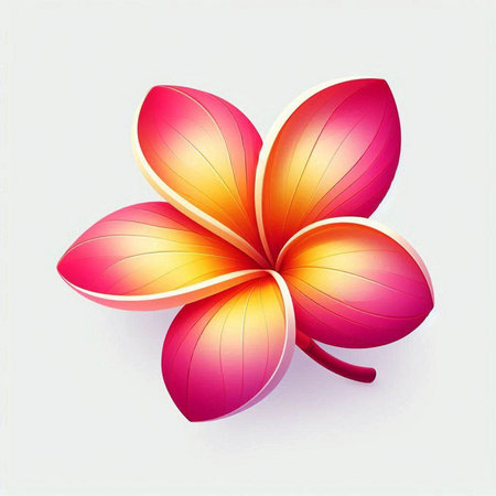 illustration of colorful frangipani flower on a white backgroundのイラスト素材