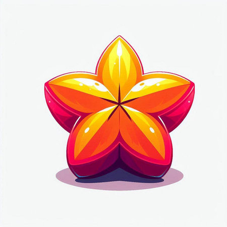 Illustration of star fruit on white background - vector eps10のイラスト素材