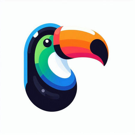 Toucan icon on white background. Vector illustration of toucan.のイラスト素材