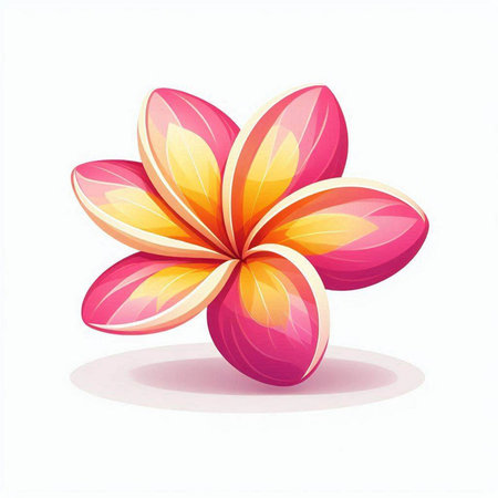Frangipani flower on a white background. Vector illustration.のイラスト素材