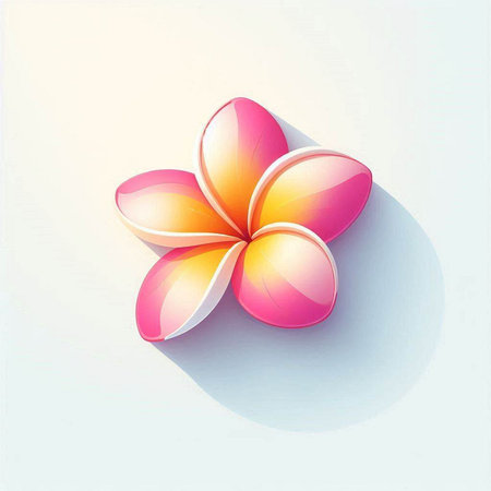 Frangipani flower on the white background. Vector illustration.のイラスト素材