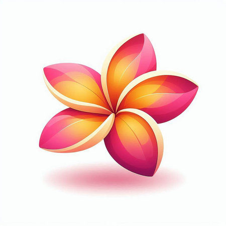 vector illustration of frangipani flower isolated on white background.のイラスト素材