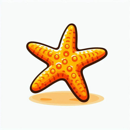 Starfish isolated on a white background. Vector illustration in cartoon style.のイラスト素材