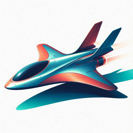 Futuristic aircraft. Vector illustration on white background. EPS 10のイラスト素材