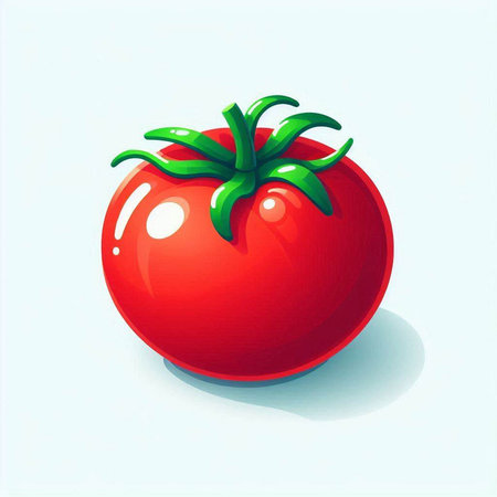 Tomato on a white background. Vector illustration. Eps 10.のイラスト素材