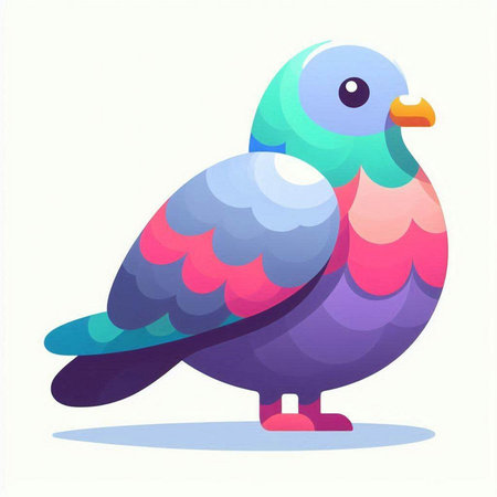 Pigeon. Vector illustration of a bird in cartoon style.のイラスト素材