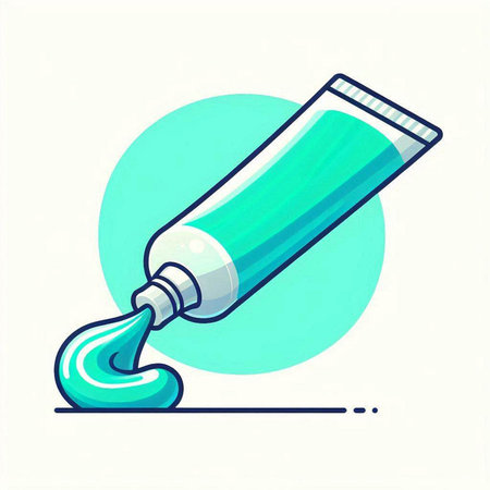 Vector illustration of a bottle of toothpaste on a white background.のイラスト素材