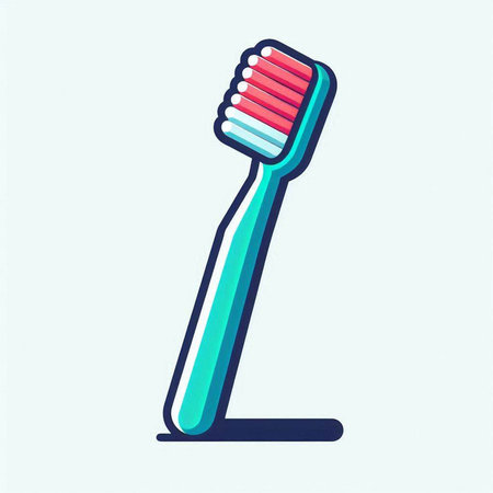 Toothbrush icon in flat style. Vector illustration of toothbrush.のイラスト素材
