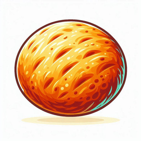 Illustration of an orange planet on a white background. Vector illustrationのイラスト素材