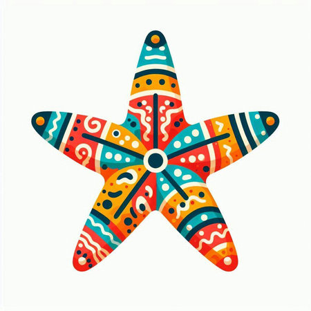 Colorful starfish isolated on a white background. Vector illustration.のイラスト素材