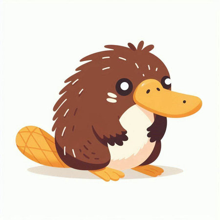 Cute cartoon duck. Vector illustration isolated on a white background.のイラスト素材