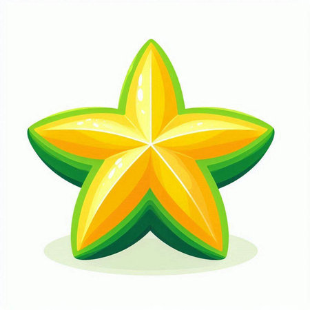 Star fruit vector illustration isolated on white background. Star fruit icon.のイラスト素材