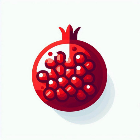 Pomegranate fruit vector icon. Pomegranate fruit icon.のイラスト素材