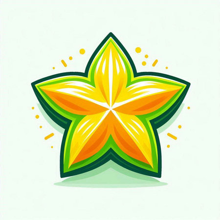 Starfruit icon on white background. Vector illustration. Eps 10.のイラスト素材