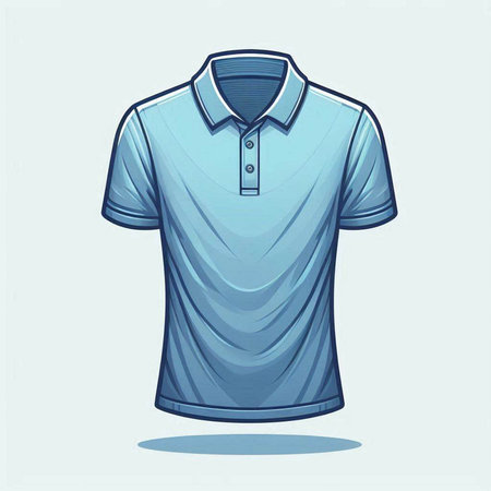 Blue polo shirt on a light blue background. Vector illustration.のイラスト素材