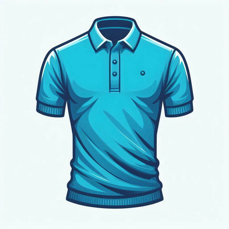 Blue polo shirt isolated on a white background. Vector illustration.のイラスト素材