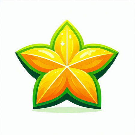 Star fruit icon isolated on white background. Vector illustration. Eps 10.のイラスト素材