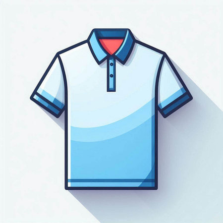 Polo shirt icon, vector illustration. Flat design style with long shadowのイラスト素材