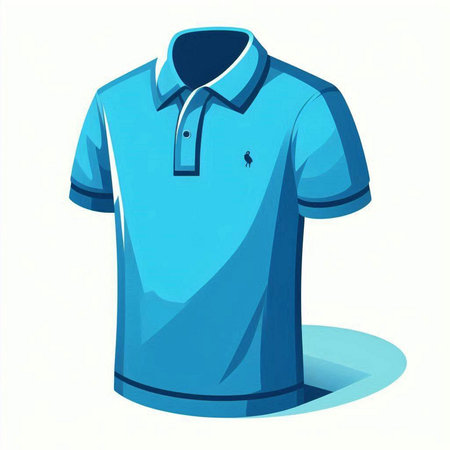 Blue polo shirt isolated on a white background. Vector illustration.のイラスト素材