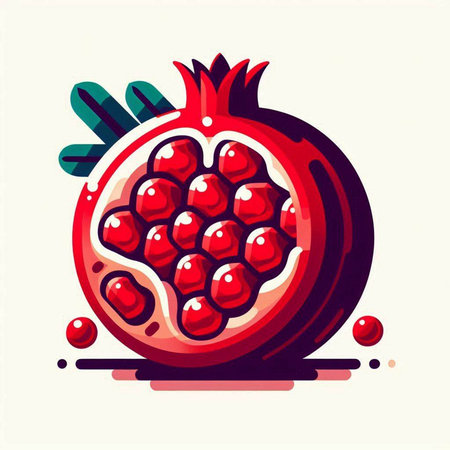 Pomegranate vector illustration. Isolated on white background.のイラスト素材