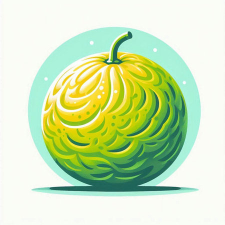 Melon. Vector illustration. Isolated on a white background.のイラスト素材