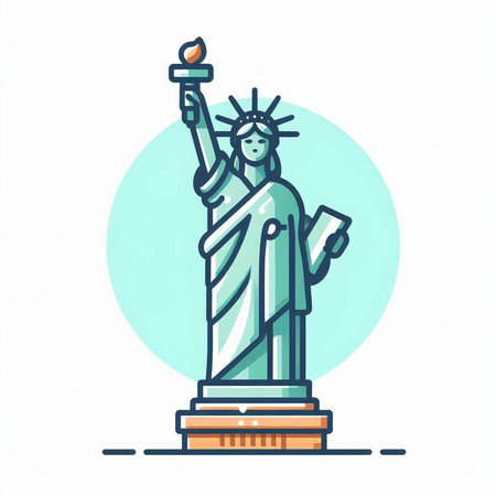 Statue of Liberty icon. New York, USA. Vector illustrationのイラスト素材