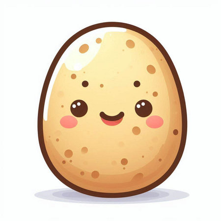 Cute cartoon egg isolated on white background. Vector Illustration.のイラスト素材