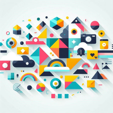 Abstract colorful background with geometric shapes. Vector illustration. Eps 10.のイラスト素材