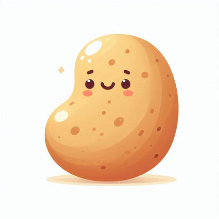 Potato character. Cute cartoon potato character. Vector illustration.のイラスト素材